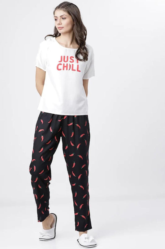 Just Chill Printed Night Suit