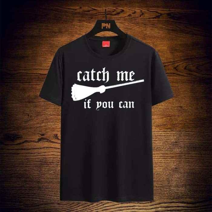 catch me if you can printed tee - charcoal