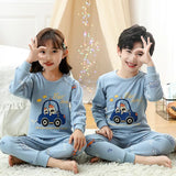 BLUE CAR-PRINT KIDS NIGHT SUIT