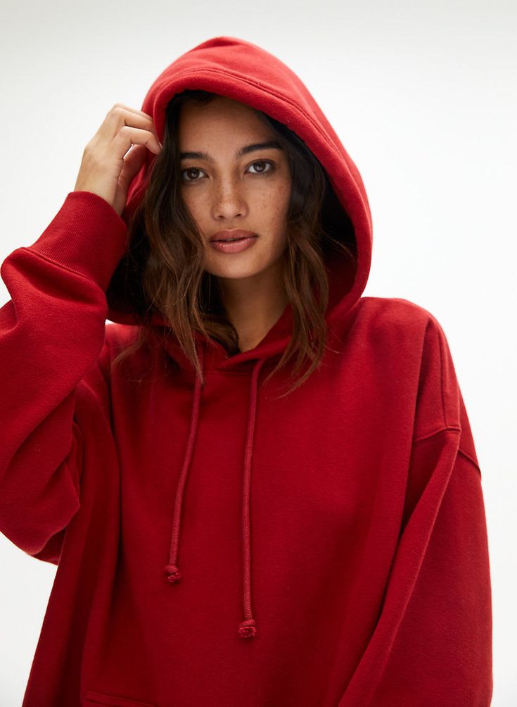 Women Basic Hoodie - Red