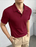 Emerce - Waffle Knitted Polo - MAROON