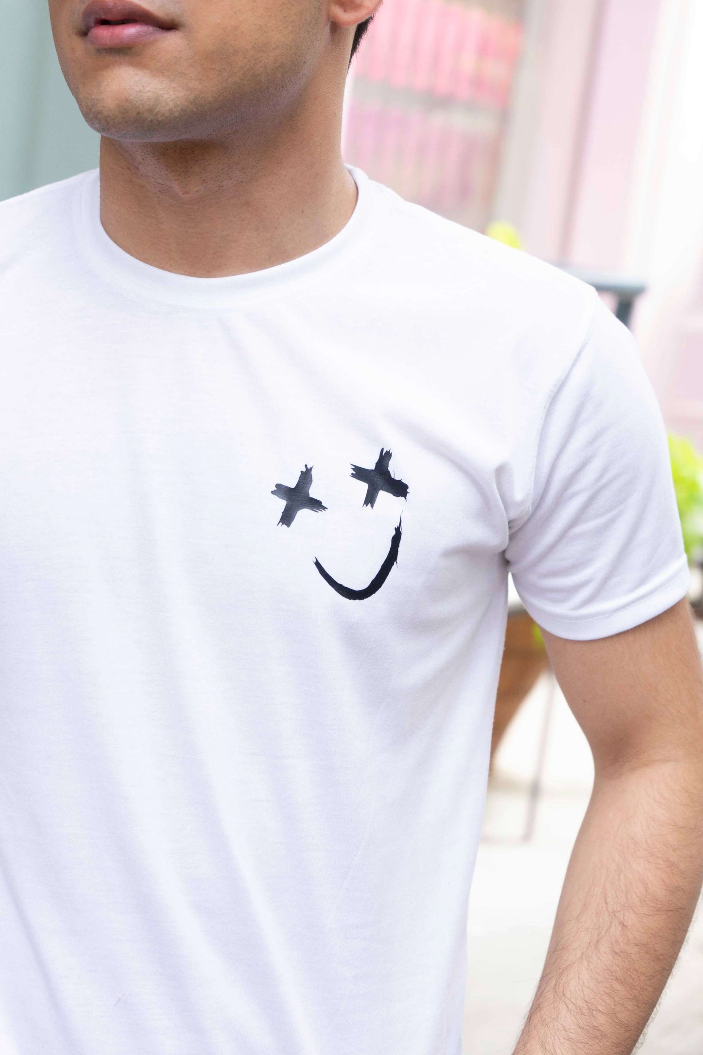 VYBE - Smiley Crew Neck Tee-White