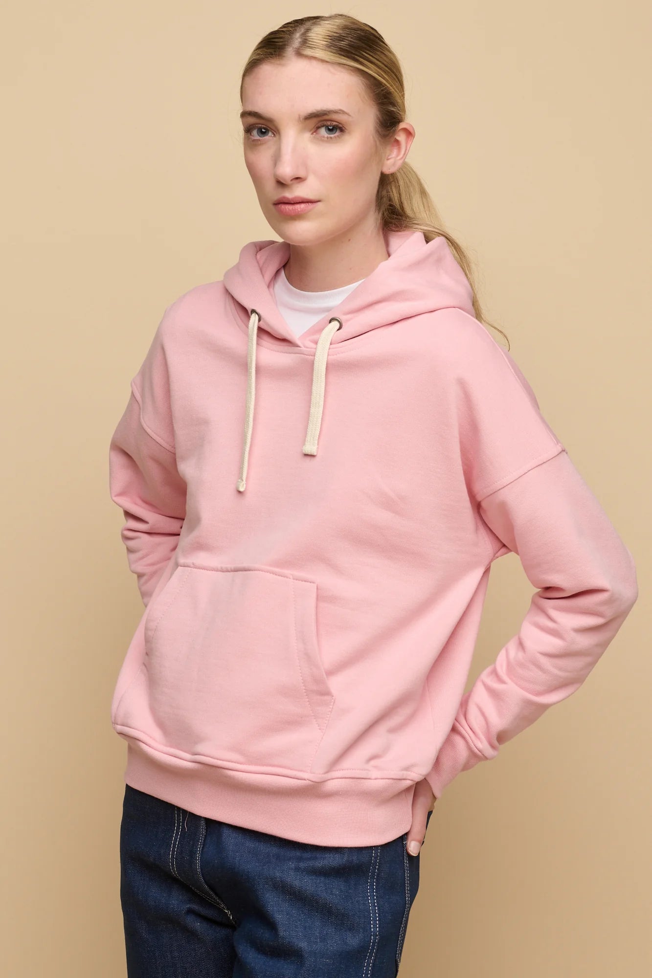 Women Basic Hoodie - Pink