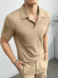 Emerce - Waffle Knitted Polo - BIEGE