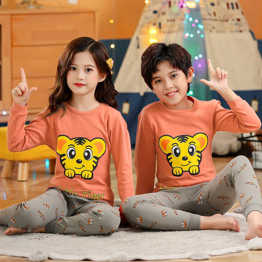 Lovely Tiger Print Kid Night Suit