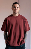 Maroon Color Drop-Shoulder T-Shirt