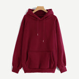 Plain Kangroo Hoodie - Maroon