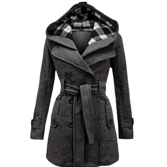 WOMEN LONG COAT - CHARCOAL