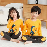 Yellow Dinosaur Printed Kids Night Suit