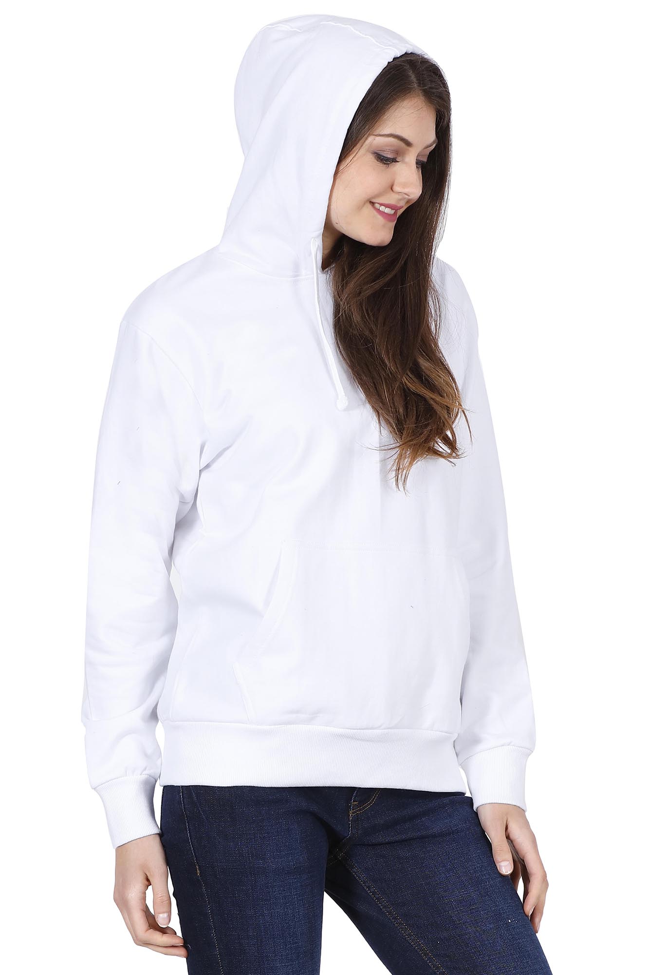 Women Basic Hoodie - White