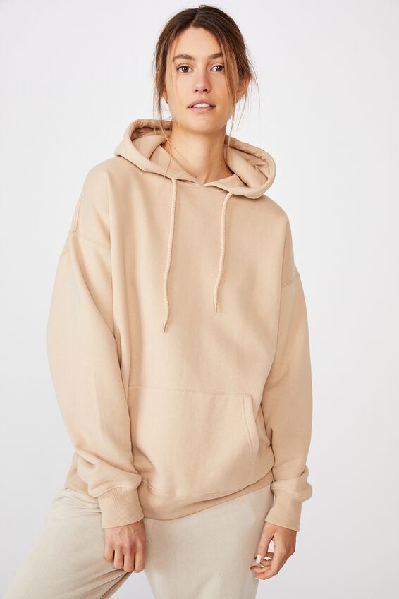 Women Basic Hoodie - Beige