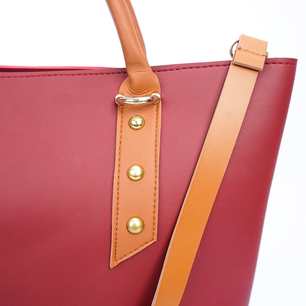 VYBE- Three Button Bag- Maroon